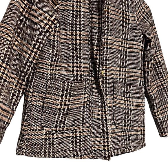 Girls Coat Size 10 Plaid Wool Blend Faux Fur Hood Full Zip Jessica Simpson - Picture 4 of 10